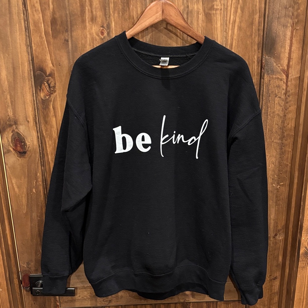 Gildan Black 'Be Kind' Crewneck Sweater